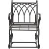SAFAVIEH Outdoor Collection Medrano Victorian Rustic Brown Wrought Iron Rocking Chair(Black Rust)