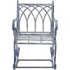 SAFAVIEH Outdoor Collection Medrano Victorian Rustic Brown Wrought Iron Rocking Chair(Mossy Blue)
