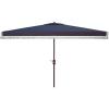 SAFAVIEH Outdoor Collection Milan Yellow 7 x 10 Ft Rectangular Auto Tilt UV Protected Umbrella(Navy/White)