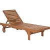 SAFAVIEH Outdoor Collection Newport Natural/ Beige Cushion Built-in Side Table Adjustable Chaise Lounge Chair(Natural / Yellow)