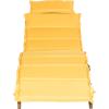 SAFAVIEH Outdoor Collection Pacifica Natural Brown Solid Wood/Navy Cushion 3-Piece Chaise Lounge Set with Table (PAT7020C)(Natural/Yellow)