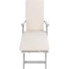 SAFAVIEH Outdoor Collection Palmdale Grey Solid Wood/Navy Cushion Chaise Lounge Chair (PAT7015B)(Grey/Beige)