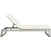 SAFAVIEH Outdoor Collection Solano Natural Brown Solid Wood/Black Cushion Patio Adjustable Chaise Lounge Chair (PAT7024F)(Grey/Beige)