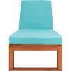 SAFAVIEH Outdoor Collection Solano Natural Brown Solid Wood/Black Cushion Patio Adjustable Chaise Lounge Chair (PAT7024F)(Natural/Aqua)