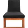 SAFAVIEH Outdoor Collection Solano Natural Brown Solid Wood/Black Cushion Patio Adjustable Chaise Lounge Chair (PAT7024F)(Natural/Black)