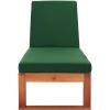 SAFAVIEH Outdoor Collection Solano Natural Brown Solid Wood/Black Cushion Patio Adjustable Chaise Lounge Chair (PAT7024F)(Natural/Green)