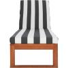 SAFAVIEH Outdoor Collection Solano Natural Brown Solid Wood/Black Cushion Patio Adjustable Chaise Lounge Chair (PAT7024F)(Natural/Navy Stripe)