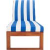 SAFAVIEH Outdoor Collection Solano Natural Brown Solid Wood/Black Cushion Patio Adjustable Chaise Lounge Chair (PAT7024F)(Natural/Royal Blue Striped)