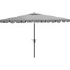 SAFAVIEH Outdoor Collection Venice Grey 7 x 10 Ft Rectangular Auto Tilt UV Protected Umbrella(Grey)