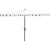 SAFAVIEH Outdoor Collection Venice Grey 7 x 10 Ft Rectangular Auto Tilt UV Protected Umbrella(Ivory/Black)