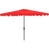 SAFAVIEH Outdoor Collection Venice Grey 7 x 10 Ft Rectangular Auto Tilt UV Protected Umbrella(Red)