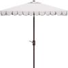 SAFAVIEH Outdoor Collection Venice Yellow 7.5 Ft Square Auto Tilt UV Protected Umbrella(Ivory/Black)