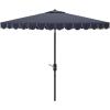 SAFAVIEH Outdoor Collection Venice Yellow 7.5 Ft Square Auto Tilt UV Protected Umbrella(Navy/White)