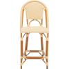 SAFAVIEH Outdoor Patio Furniture California Navy & White Faux Wicker 25-inch Seat Height Counter Stool (Fully Assembled)(Natural)