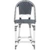 SAFAVIEH Outdoor Patio Furniture California Navy & White Faux Wicker 25-inch Seat Height Counter Stool (Fully Assembled)(Navy/Navy)