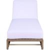 SAFAVIEH Outdoor Patio Furniture Collection – Callan Heather Tan Rope & White Cushion Lounger, Fully Assembled Outdoor Chaise, Modern Low-Profile Design (PAT7547A)(Heather Tan/White)