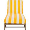 SAFAVIEH Outdoor Patio Furniture Collection – Callan Heather Tan Rope & White Cushion Lounger, Fully Assembled Outdoor Chaise, Modern Low-Profile Design (PAT7547A)(Heather Tan/Yellow Stripe)