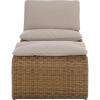 SAFAVIEH Outdoor Patio Furniture Collection – Drew Rattan Lounge Chair & Ottoman Set with Cushions, Fully Assembled (PAT7542)(Natural/Taupe)