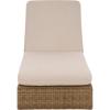 SAFAVIEH Outdoor Patio Furniture Collection – Emma Natural & Taupe Cushion Lounger, Adjustable Rattan Outdoor Reclining Chaise (PAT7562A)(Natural/Taupe)