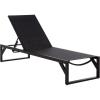 SAFAVIEH Outdoor Patio Furniture Collection – Jordan White & White Aluminum Lounger, Adjustable Modern Outdoor Reclining Chaise (PAT7560B)(Black/Black)