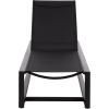 SAFAVIEH Outdoor Patio Furniture Collection – Logan Black & Black Aluminum Lounger, Adjustable Modern Outdoor Reclining Chaise (PAT7561A)(Black/Black)