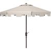 SAFAVIEH Outdoor Zimmerman UV Protected 11-ft Round Market Umbrella(Beige/White)