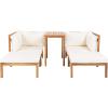 SAFAVIEH PAT6762A Outdoor Collection Ronson 5-Piece Dining Set(Natural/Beige)