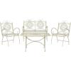 Safavieh 4 Piece Outdoor Collection Sophie Patio Set(Antique White)