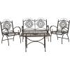 Safavieh 4 Piece Outdoor Collection Sophie Patio Set(Rustic Brown)