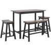 Safavieh American Homes Collection Galway Dark Espresso Oak 4-Piece Pub Set(Black / Brown)