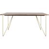 Safavieh Couture Home Captain Modern Walnut and Brass Hairpin Leg Dining Table