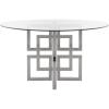 Safavieh Couture Home Harlan Chrome Stainless Steel and Glass Top Round Dining Table