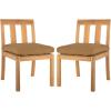 Safavieh Couture Patio Montford Natural Teak Dining Chair, Set of 2(Natural/Brown)