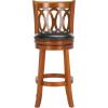 Safavieh Home Collection Baldwin Dark Oak and Black Leather Swivel 29-inch Bar Stool