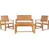 Safavieh Home Collection Hailey Outdoor Living Acacia Patio Set, Brown, 4-Piece