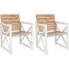 Safavieh Home Collection Irina Outdoor Arm Chair, White and Grey, Set of 2(White / Oak)
