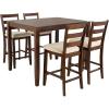 Safavieh Home Collection Melvin 5 Piece Pub Set, Brown and Beige