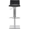 Safavieh Home Collection Mitchell Stainless Steel and Grey Leather Adjustable Gas Lift 21.7-30.7-inch Bar Stool(black)