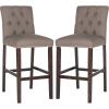 Safavieh Home Collection Norah Beige and Espresso Barstool (Set of 2)(Dark Taupe)