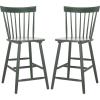 Safavieh Home Collection Providence Spindle Back White Counter 24-inch Stool (Set of 2)(Garden Green)