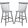 Safavieh Home Collection Providence Spindle Back White Counter 24-inch Stool (Set of 2)(Grey)