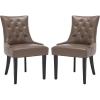 Safavieh Home Harlow Emerald Green Velvet Tufted Ring Chair, Set of 2(Clay)