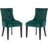 Safavieh Home Harlow Emerald Green Velvet Tufted Ring Chair, Set of 2(Emerald)