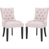 Safavieh Home Harlow Emerald Green Velvet Tufted Ring Chair, Set of 2(Taupe)