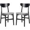 Safavieh Home Lucca Retro Natural Dining Chair, Set of 2, Wood(Black / Grey)