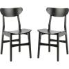 Safavieh Home Lucca Retro Natural Dining Chair, Set of 2, Wood(Black)