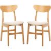 Safavieh Home Lucca Retro Natural Dining Chair, Set of 2, Wood(Natural / White)