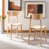 Safavieh Home Lucca Retro Natural Dining Chair, Set of 2, Wood(Natural)