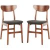 Safavieh Home Lucca Retro Natural Dining Chair, Set of 2, Wood(Walnut / Black)