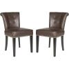 Safavieh Mercer Collection Carol Charcoal Linen Ring Dining Chair(Antique Brown)